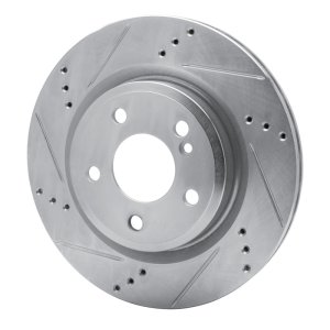 Mercedes-Benz GLA250 Brake Rotor (1) - Rear Left - R1 Concepts - Drilled & Slotted - Silver - `14-`19
